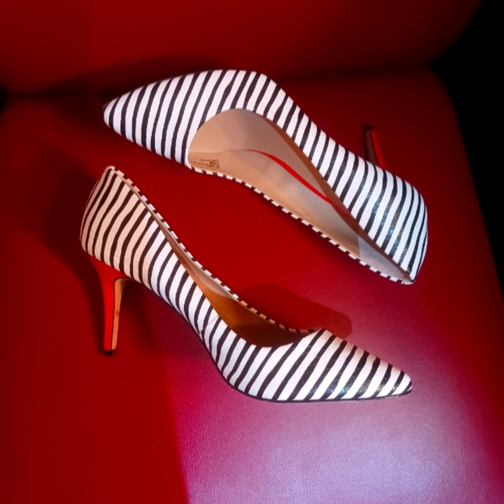 Black and White Zebra Print with Red Heels